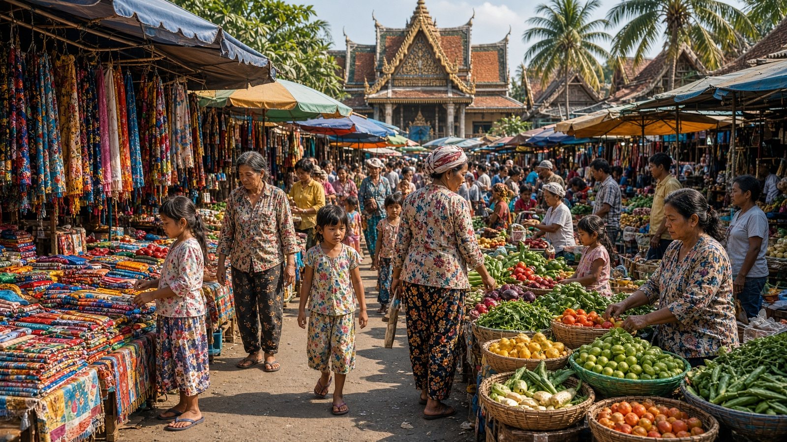 Central market at midday, Phnom Penh