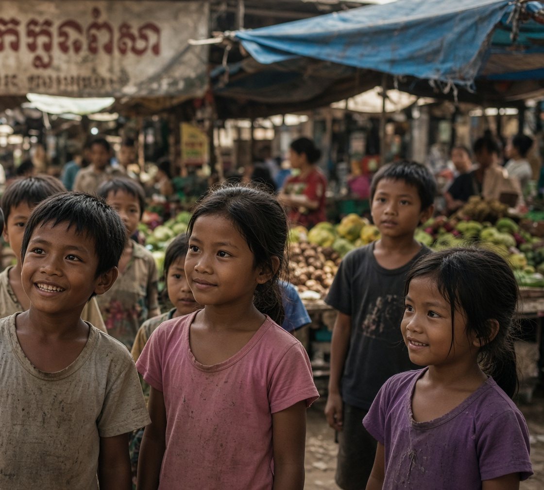 Children looking past the camera