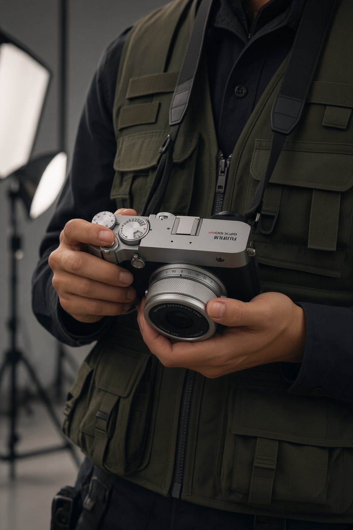 Hands holding the camera